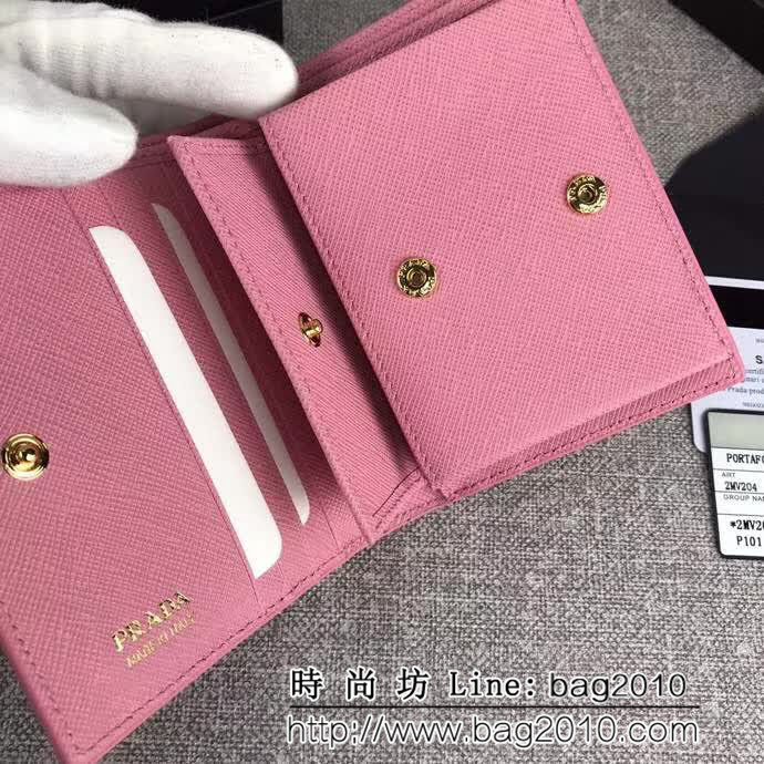 PRADA普拉達 專櫃最新同色 時尚爆款 女士短夾 1MV204 DD1001